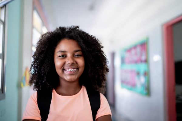 Portrait of a girl at school